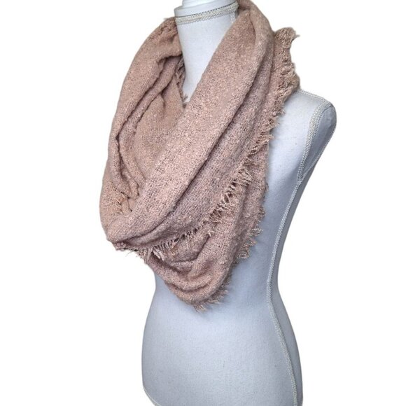 Ardene Large Pink Scarf Inifinity Long Soft Warm Wide Fring - Picture 3 of 9